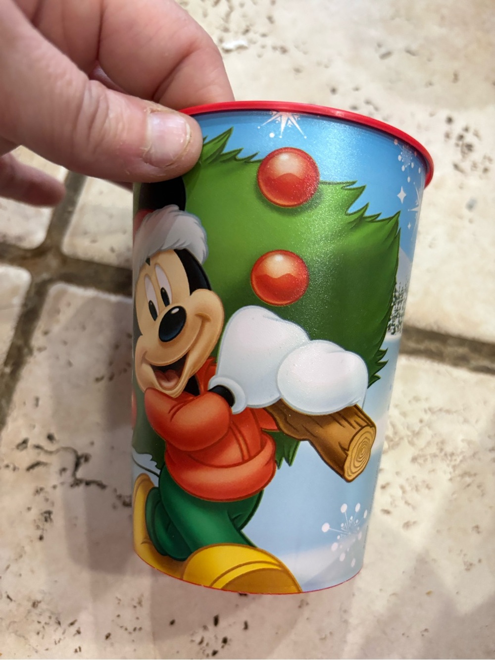Disney Mickey Mouse Holiday Party Cup in Red, Green, Blue set of 2
